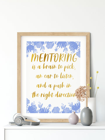 Mentor Poster, Attractive Quotes Wall Art - Blue